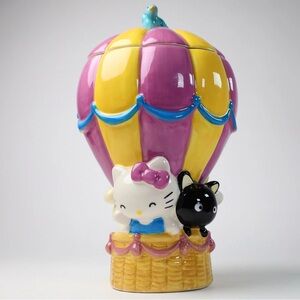 HELLO KITTY AND FRIENDS HOT AIR BALLOON COOKIE JAR BY BLUE SKY CLAYWORKS